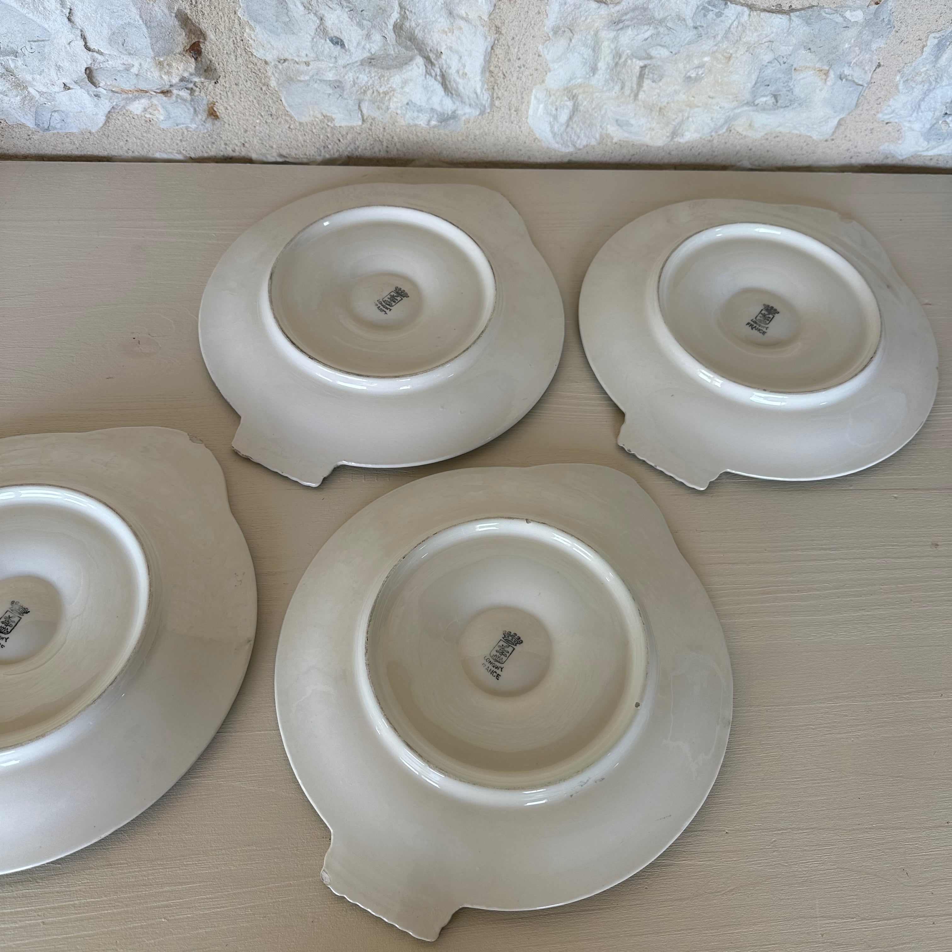 Set of Four Oyster Plates by Longwy France