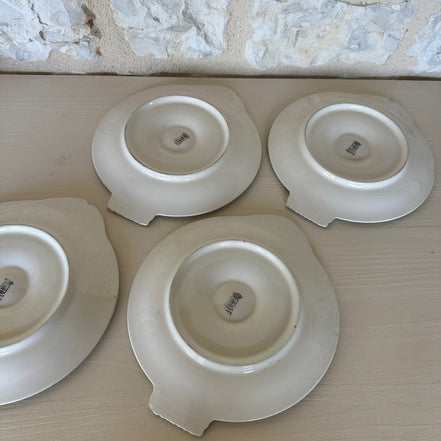 Set of Four Oyster Plates by Longwy France