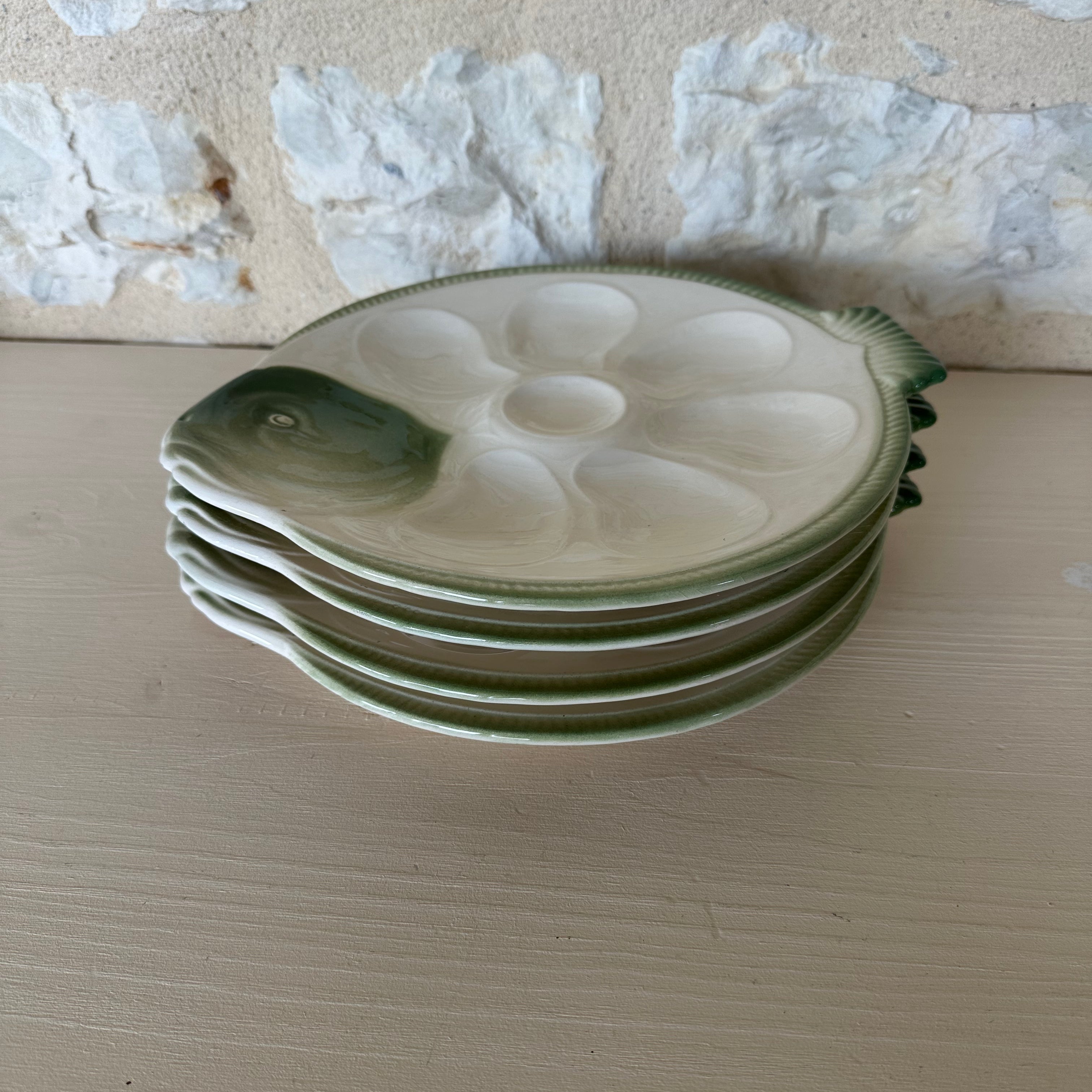 Set of Four Oyster Plates by Longwy France