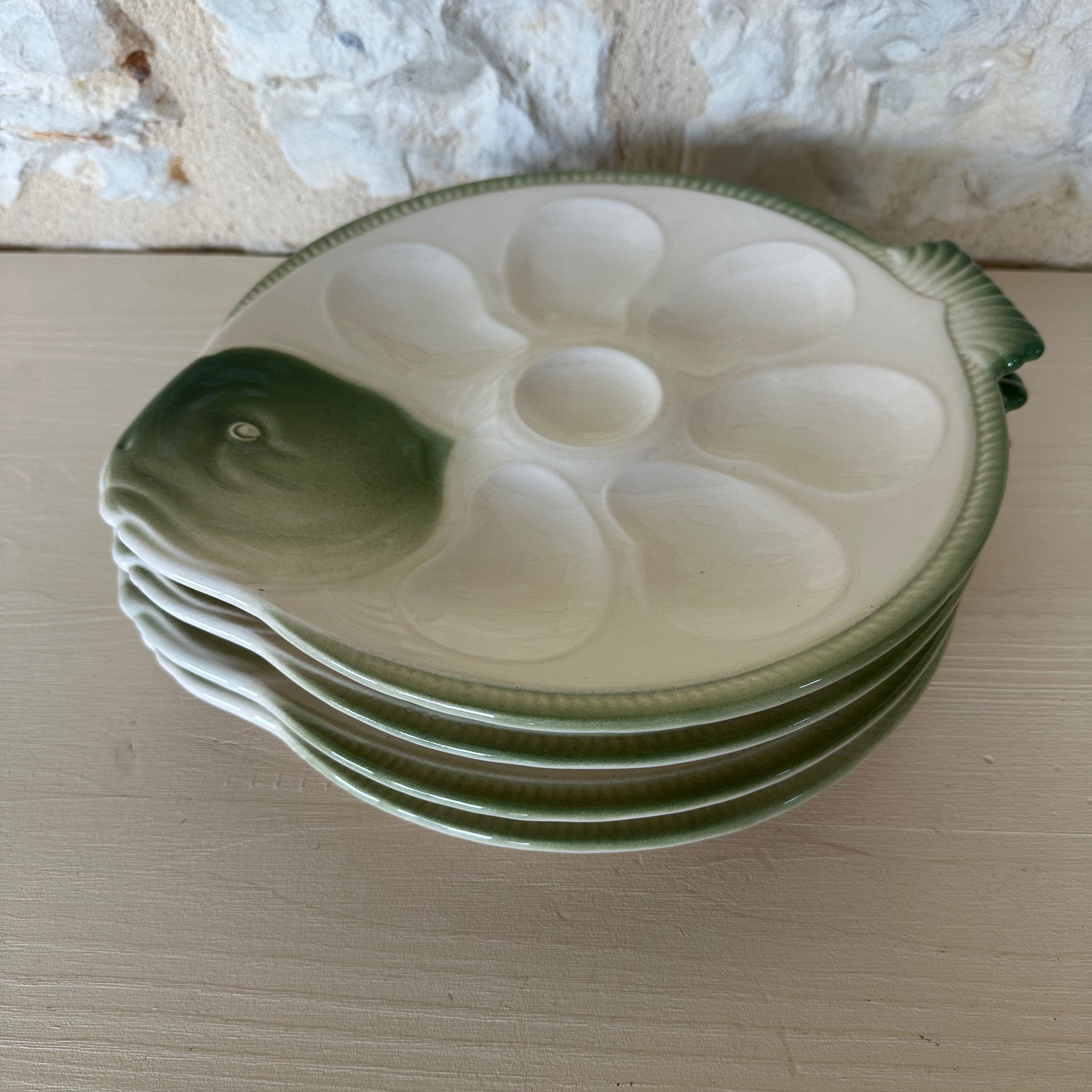 Set of Four Oyster Plates by Longwy France