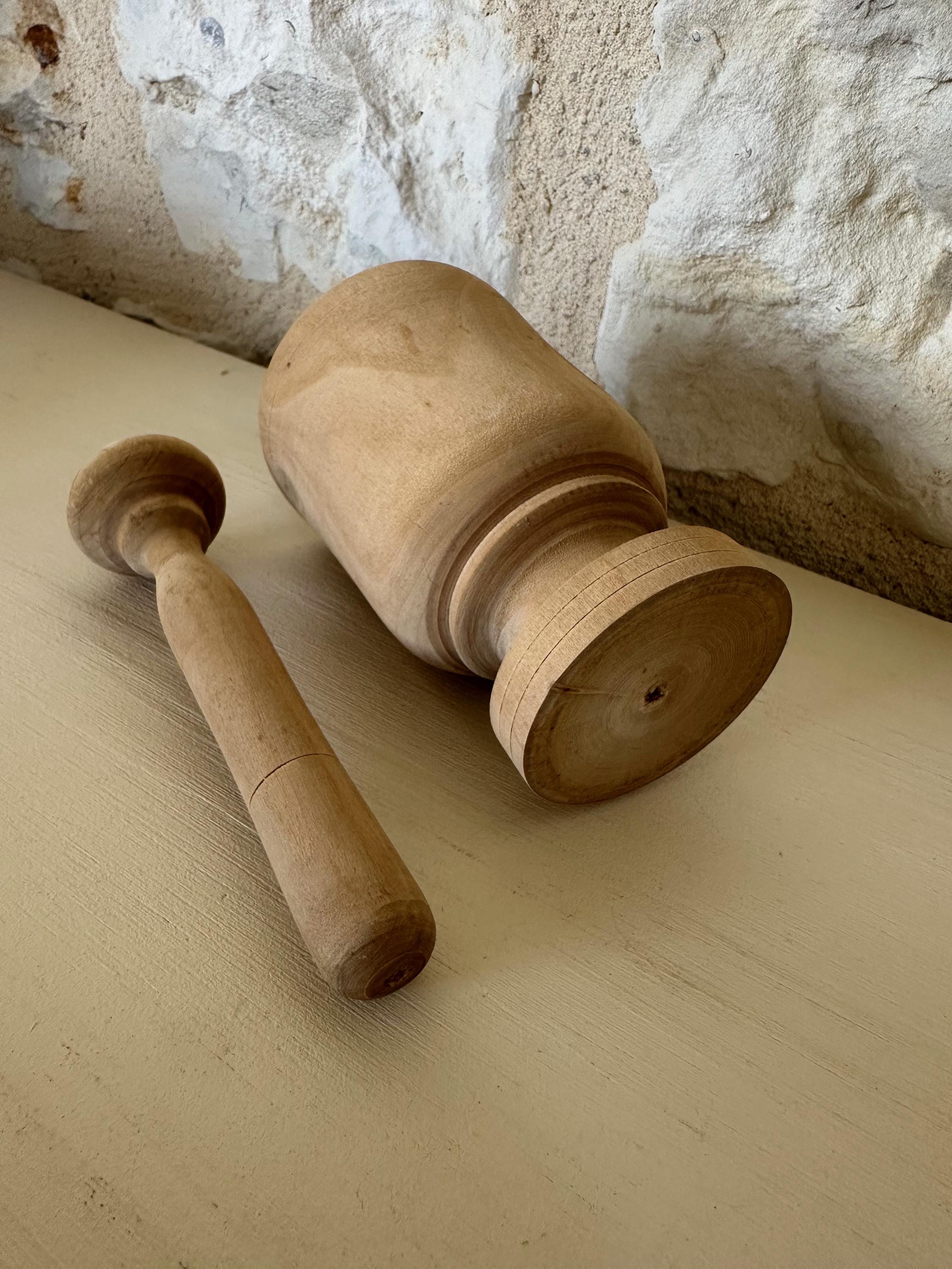 Vintage Wooden Pestal and Mortar