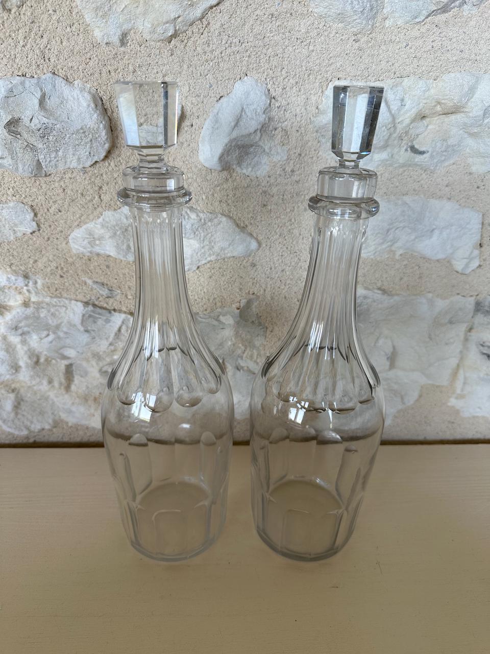 Pair of Crystal Baccarat Wine Carafes