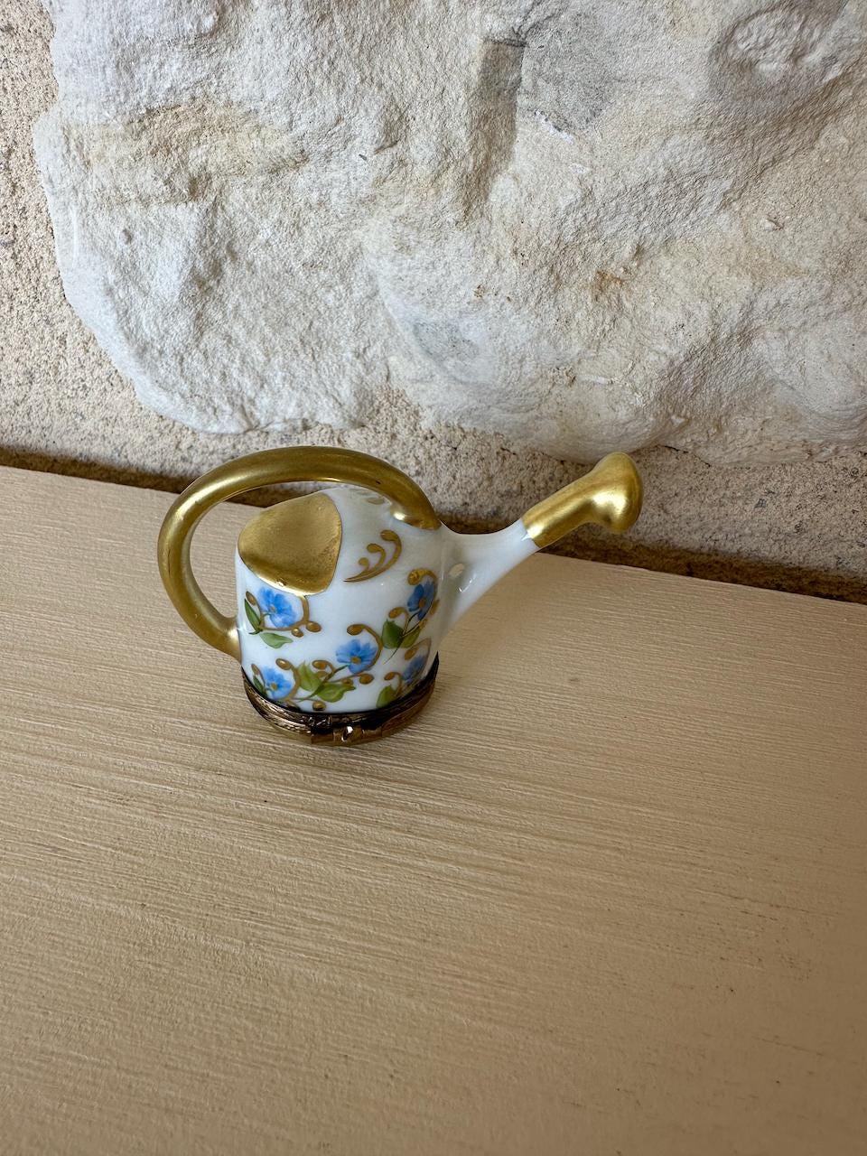 Limoges Watering Can Trinket Box