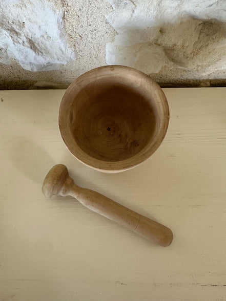 Vintage Wooden Pestal and Mortar