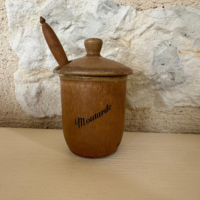 Adorable Wooden Mustard Pot