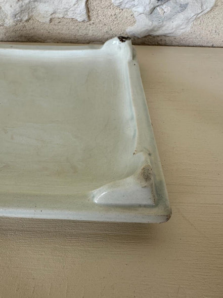 Antique French Footed Terre de Fer Hot Plate
