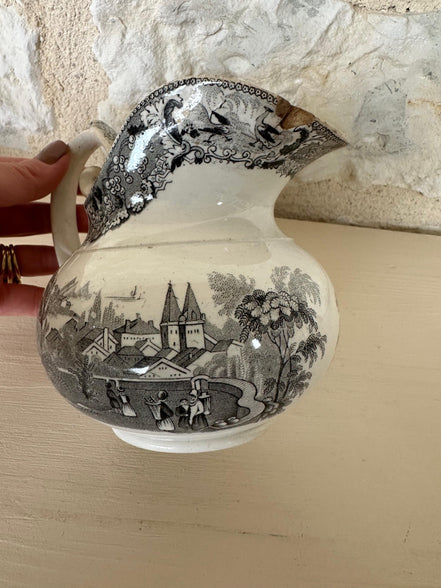 Rare Antique Porcelain Jug by David Johnston of Bordeaux