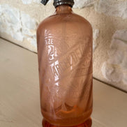 Vintage Pink Glass Soda Siphon - J. Marcel Delage Paris